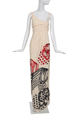 Lot 154 - A John Galliano cream satin-backed crêpe evening dress, 'The Work of Fabergé as Seen Through the Eyes of Jeff Koons' collection, Spring-Summer 2007