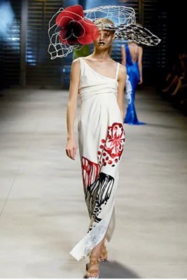 Lot 154 - A John Galliano cream satin-backed crêpe evening dress, 'The Work of Fabergé as Seen Through the Eyes of Jeff Koons' collection, Spring-Summer 2007