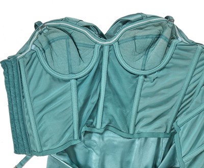 Lot 357 - A Christian Dior by John Galliano teal satin cocktail dress, circa 2008
