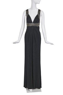 Lot 184 - A Roberto Cavalli beaded black viscose jersey evening dress, circa 2007