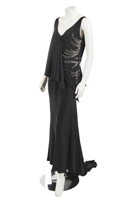Lot 324 - A Roberto Cavalli bias-cut black silk crêpe evening dress, circa 2010