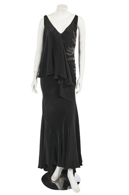 Lot 324 - A Roberto Cavalli bias-cut black silk crêpe evening dress, circa 2010