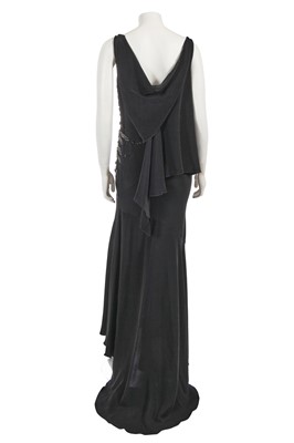 Lot 324 - A Roberto Cavalli bias-cut black silk crêpe evening dress, circa 2010