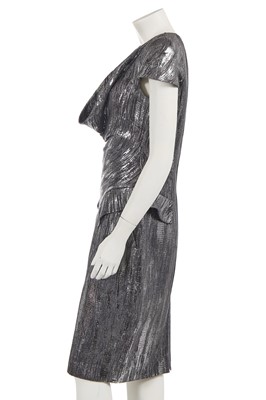 Lot 372 - An Alexander McQueen silver lamé dress, circa 2009