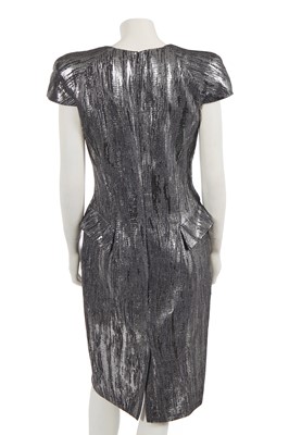 Lot 372 - An Alexander McQueen silver lamé dress, circa 2009