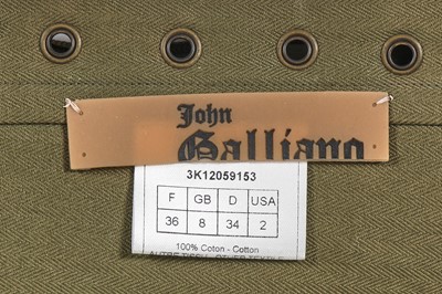 Lot 365 - A John Galliano army-green cotton gaberdine corset, early 2000s