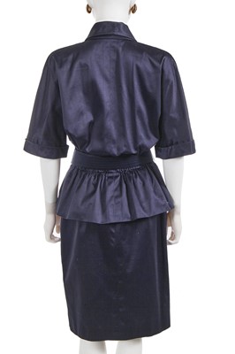 Lot 236 - A Chanel by Karl Lagerfeld navy blue cotton dress, circa 1989