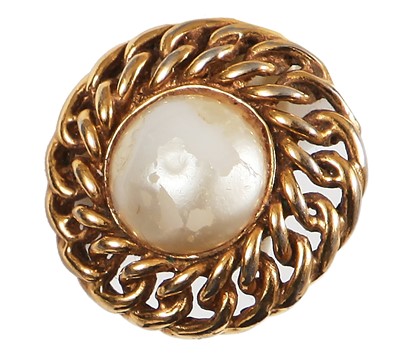 Lot 236 - A Chanel by Karl Lagerfeld navy blue cotton dress, circa 1989