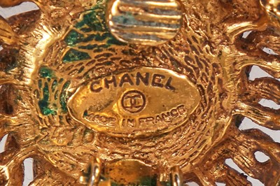 Lot 236 - A Chanel by Karl Lagerfeld navy blue cotton dress, circa 1989