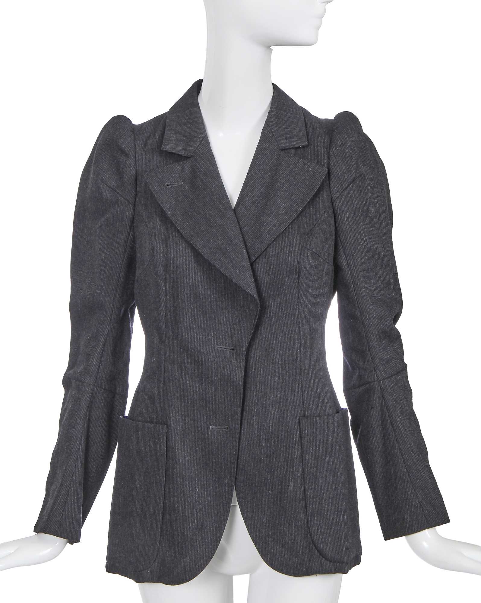Lot 209 - A Maison Martin Margiela grey self-striped wool blazer, probably Autumn-Winter 1989-90