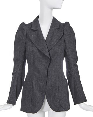 Lot 209 - A Maison Martin Margiela grey self-striped wool blazer, probably Autumn-Winter 1989-90