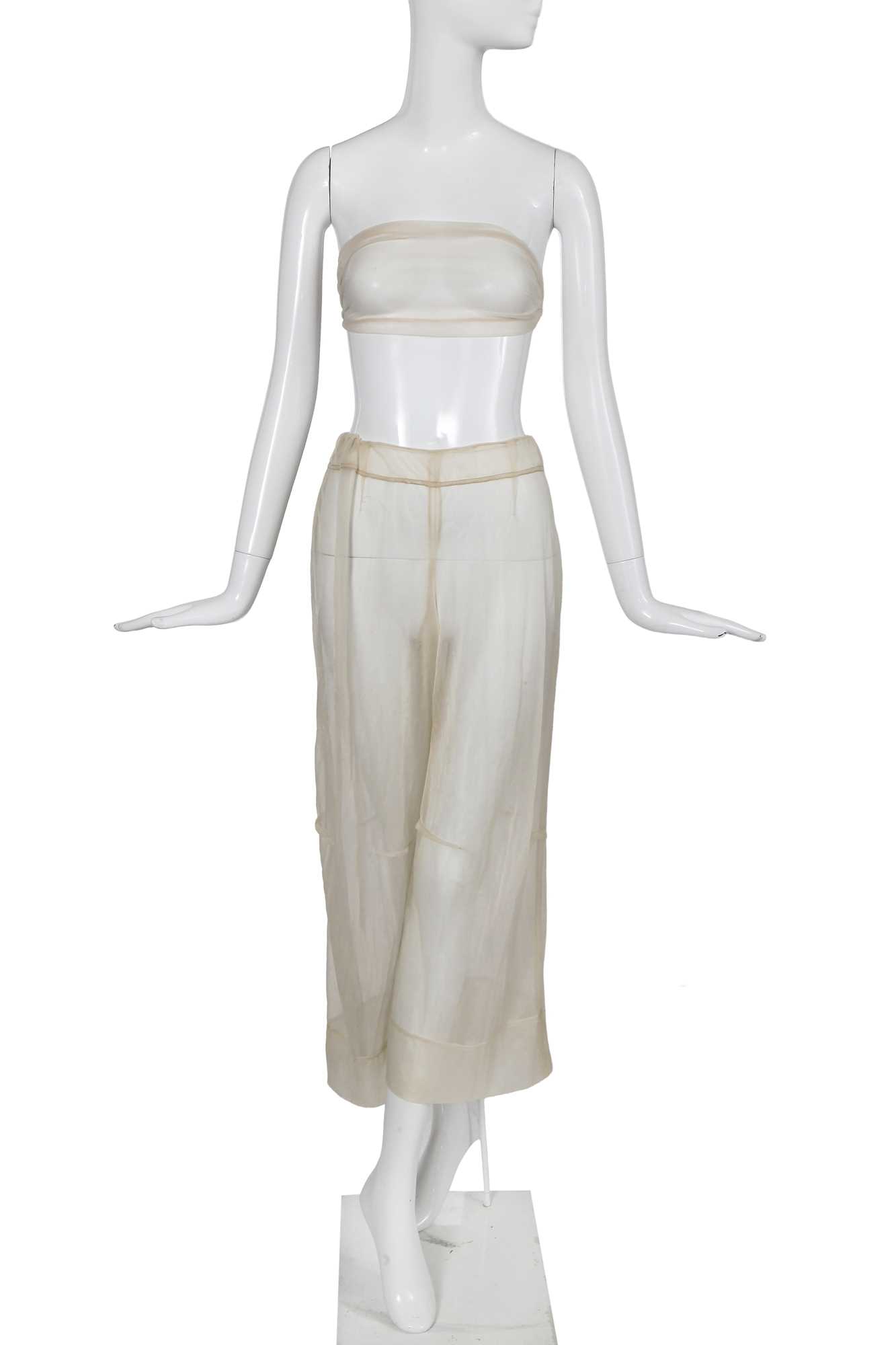 Lot 213 - A Maison Martin Margiela ivory nylon mesh ensemble, Spring-Summer 1990