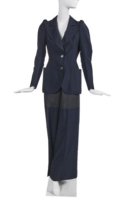 Lot 214 - A rare Maison Martin Margiela navy wool ensemble, prototype, Spring-Summer 1990