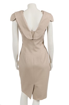Lot 318 - An Alexander McQueen by Sarah Burton beige cotton-blend piqué cocktail dress, Resort 2011