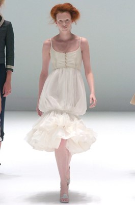 Lot 380 - An Alexander McQueen black cotton and chiffon ensemble, 'It's Only a Game' collection, Spring-Summer 2005