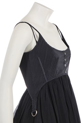 Lot 380 - An Alexander McQueen black cotton and chiffon ensemble, 'It's Only a Game' collection, Spring-Summer 2005
