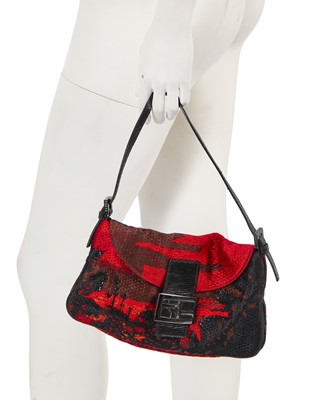 Lot 260 - A Fendi by Karl Lagerfeld embroidered baguette bag, early 2000s