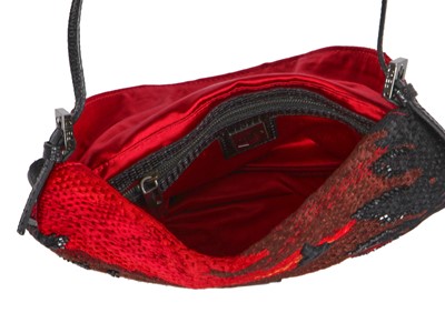 Lot 260 - A Fendi by Karl Lagerfeld embroidered baguette bag, early 2000s