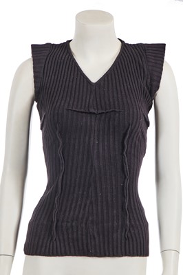 Lot 448 - An early Maison Martin Margiela navy ribbed cotton top, circa 1990