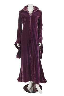 Lot 719 - A Germinal Rangel purple velvet gown worn by Dame Maggie Smith, 1969