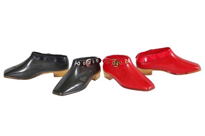 Lot 699 - Two pairs of Mary Quant 'Quant Afoot' PVC ankle boots, 1967