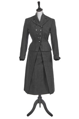 Lot 505 - A Jean Dessès grey wool suit, circa 1952