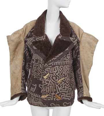 Lot 337 - A Westwood/McLaren Keith Haring sheepskin jacket, 'Witches' collection, Autumn-Winter 1983-84