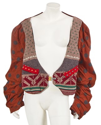 Lot 610 - A Rachel Auburn brown polka dot cardigan, 1986-1987