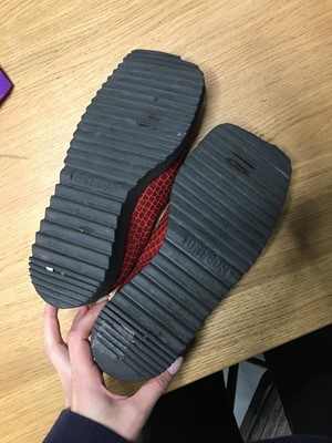 Lot 606 - A pair of John Moore (House of Beauty and Culture) brown leather 'hog toe' shoes, late 1980s