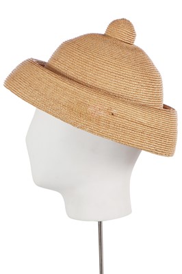 Lot 598 - A rare Vivienne Westwood raffia hat, 'Mini Crini' collection, Spring-Summer 1986