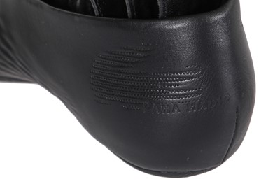 Lot 266 - A pair of Zaha Hadid for Lacoste black leather shoes, 2009