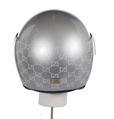Lot 261 - A Gucci by Tom Ford silver fibreglass 'Guccissima Crash' helmet, 1997