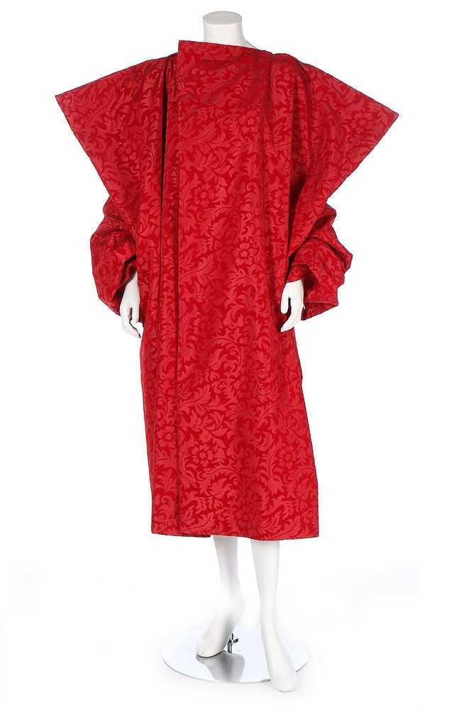 Lot 259 - A Comme des Garcons red flocked velvet coat,...