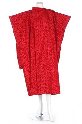 Lot 259 - A Comme des Garcons red flocked velvet coat,...