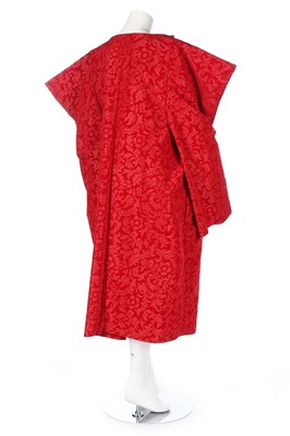 Lot 259 - A Comme des Garcons red flocked velvet coat,...