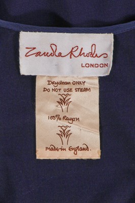 Lot 403 - A Zandra Rhodes printed chiffon and navy jersey ensemble, circa 2005