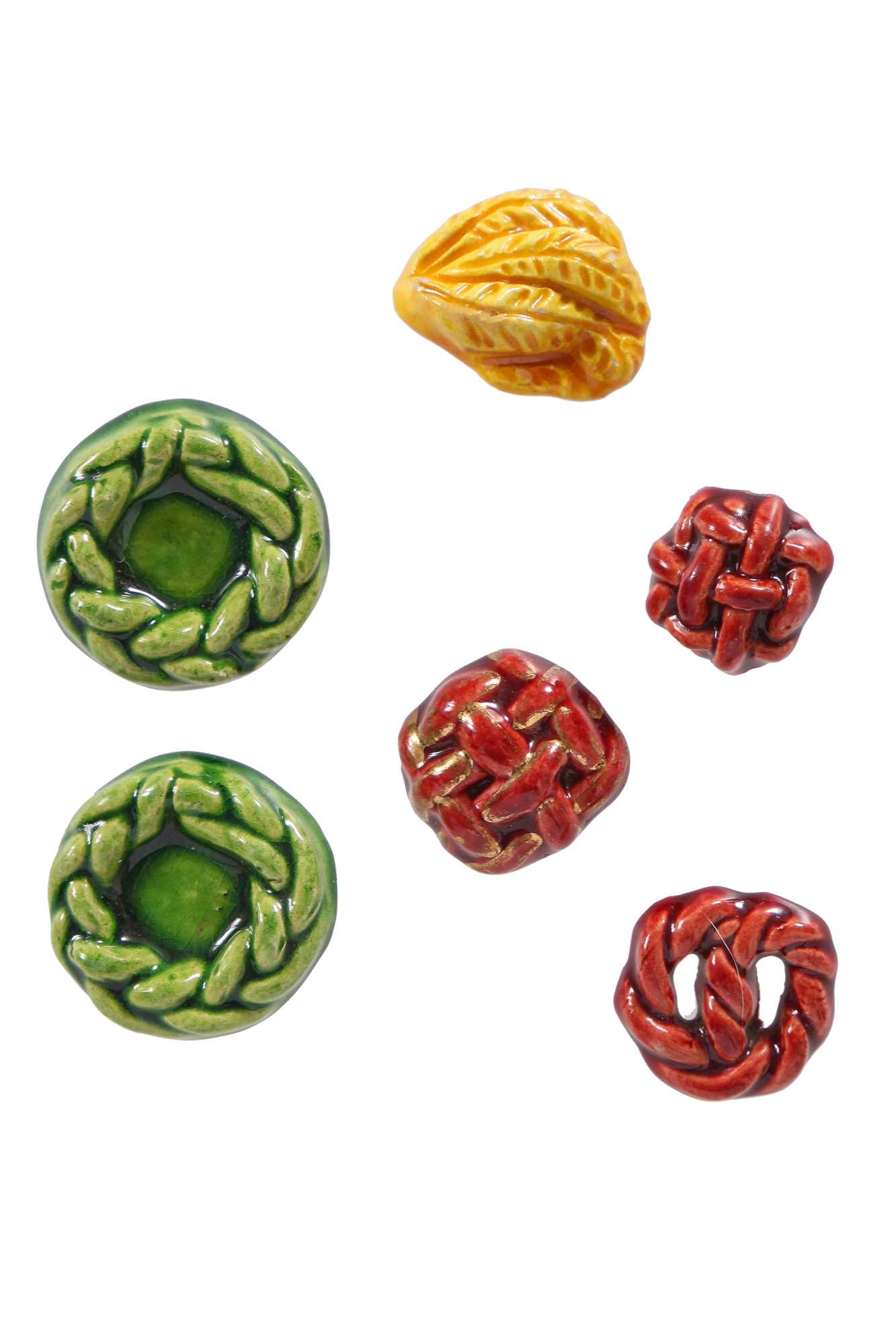 Lot 276 - A group of Hélène Mechin food-themed ceramic buttons, 1930s-1950s