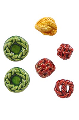 Lot 276 - A group of Hélène Mechin food-themed ceramic buttons, 1930s-1950s