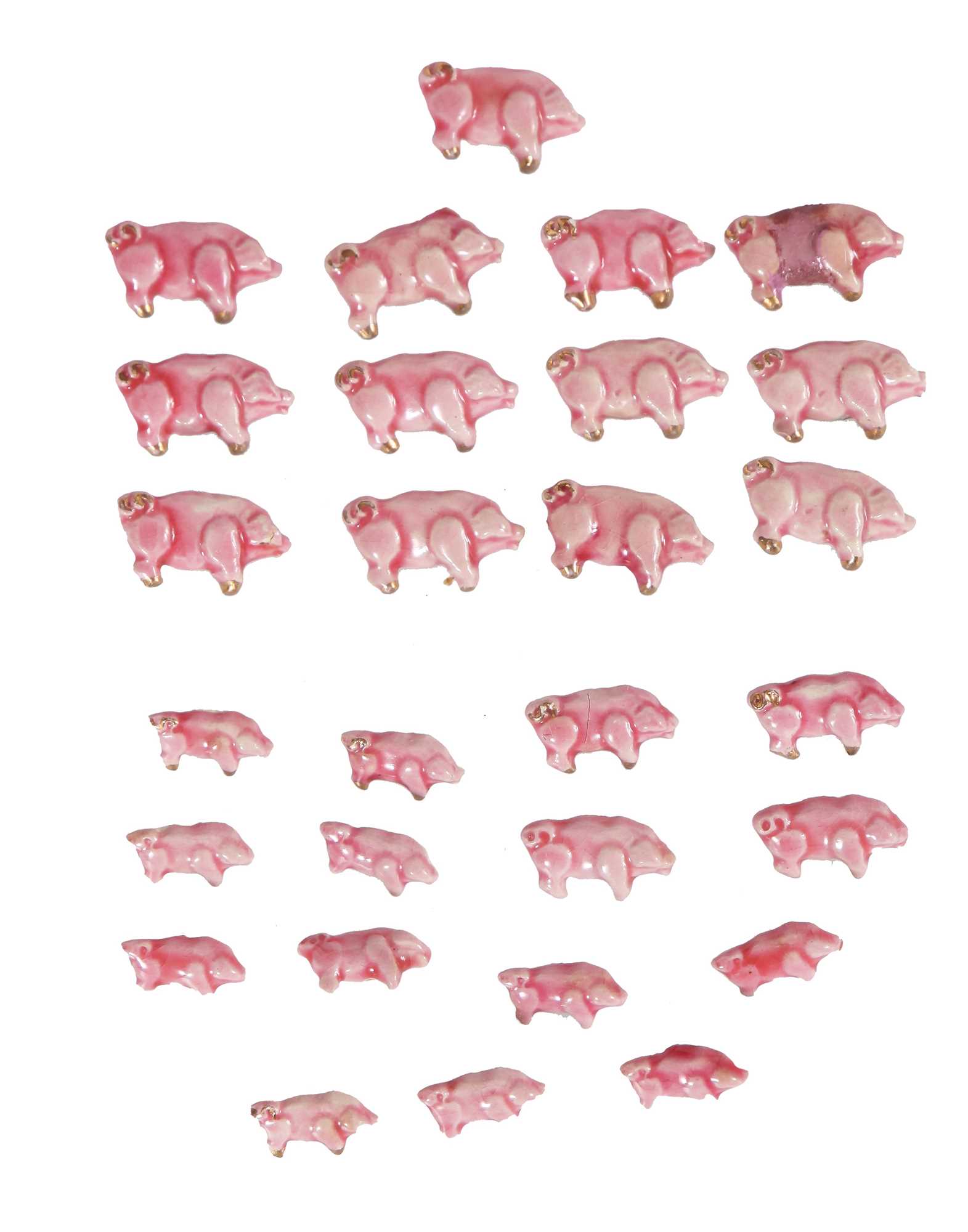 Lot 281 - A group of Hélène Mechin ceramic pig buttons, 1930s-1950s