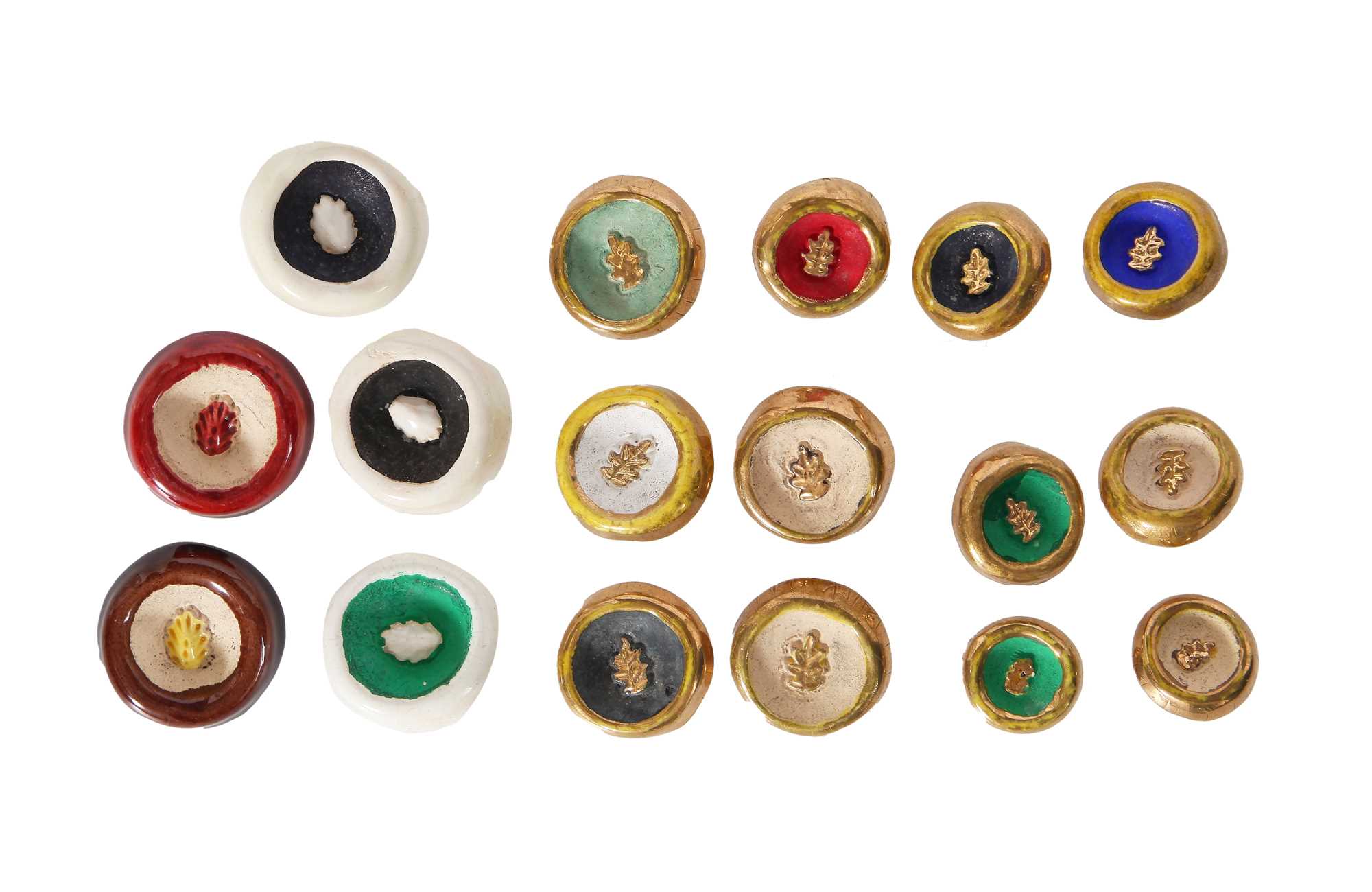 Lot 282 - A group of assorted Hélène Mechin ceramic oak leaf buttons, 1930s-1950s