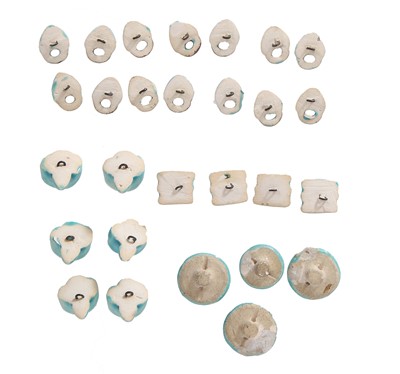 Lot 286 - A group of Hélène Mechin turquoise ceramic buttons, 1930s-1950s