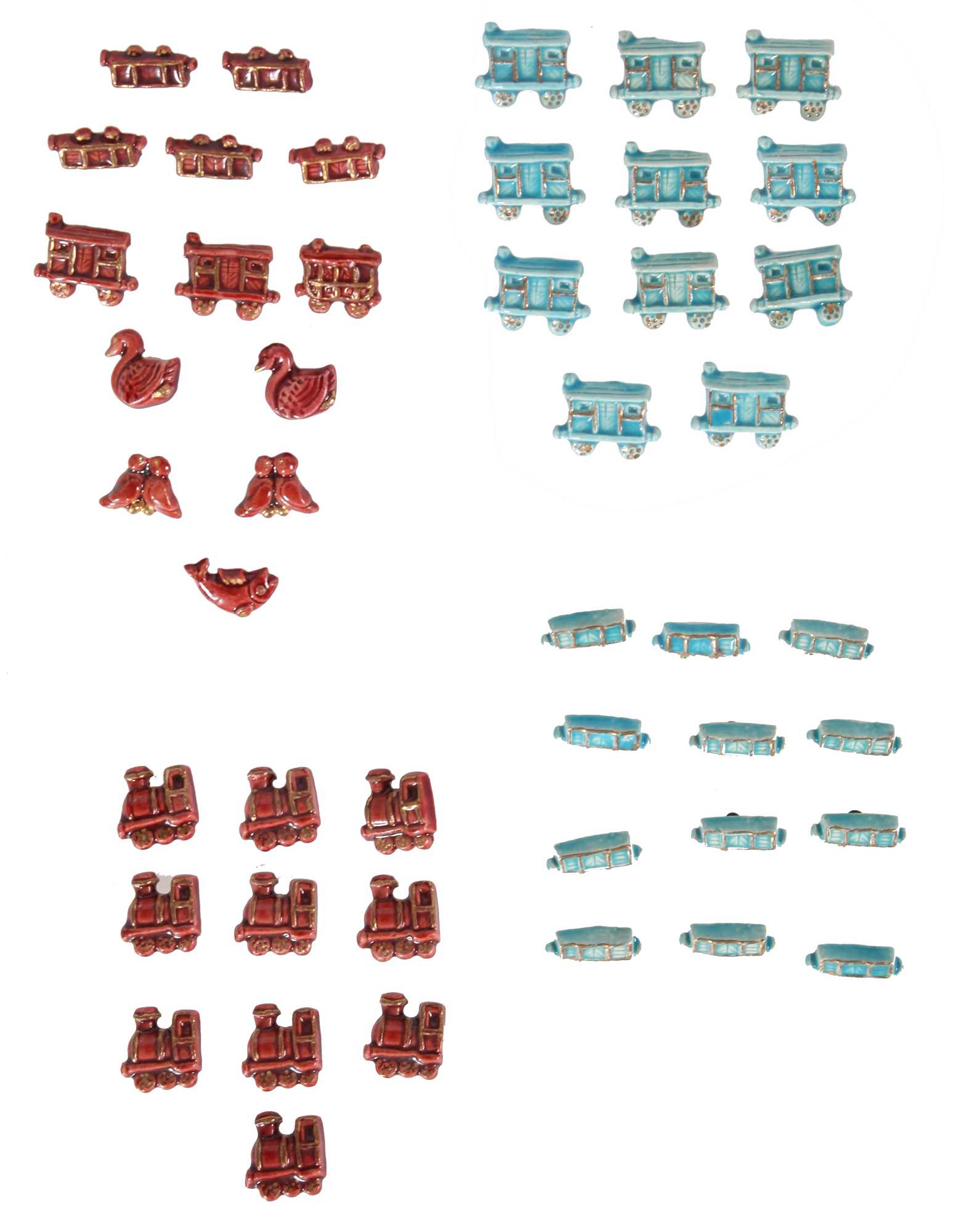 Lot 288 - A group of Hélène Mechin ceramic train-themed buttons, 1930s-1950s