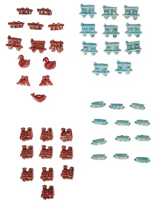 Lot 288 - A group of Hélène Mechin ceramic train-themed buttons, 1930s-1950s
