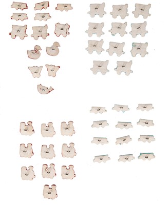 Lot 288 - A group of Hélène Mechin ceramic train-themed buttons, 1930s-1950s