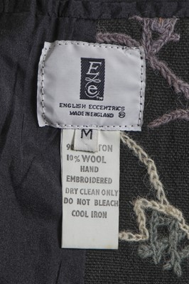 Lot 150 - An English Eccentrics hand-embroidered grey cotton-blend jacket, Autumn-Winter 1987-88