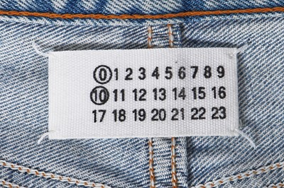 Lot 139 - A pair of Maison Martin Margiela artisanal men's painted denim jeans, probably Spring-Summer 1999