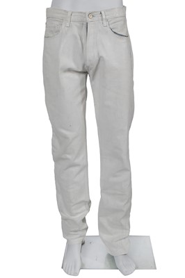 Lot 139 - A pair of Maison Martin Margiela artisanal men's painted denim jeans, probably Spring-Summer 1999