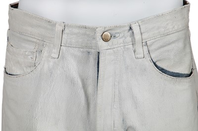 Lot 139 - A pair of Maison Martin Margiela artisanal men's painted denim jeans, probably Spring-Summer 1999