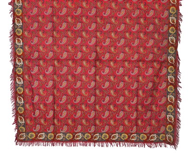 Lot 939 - A woven silk shawl, Norwich, circa 1830-40