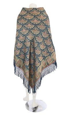 Lot 938 - A woven silk shawl, French or Norwich, circa 1845-55